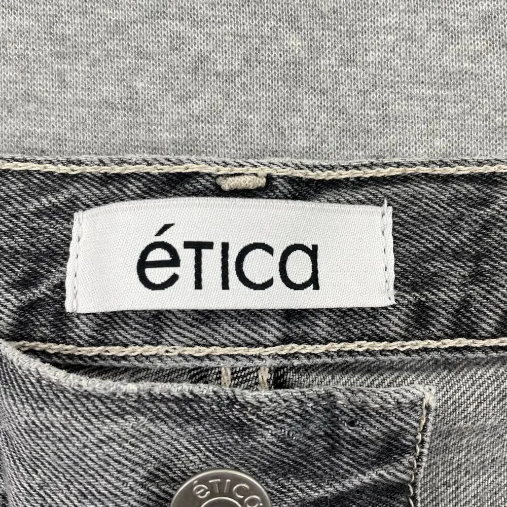 ETICA Brandy Long Denim Shorts Womens 25 Gray Quartzsite Organic Cotton Bermuda